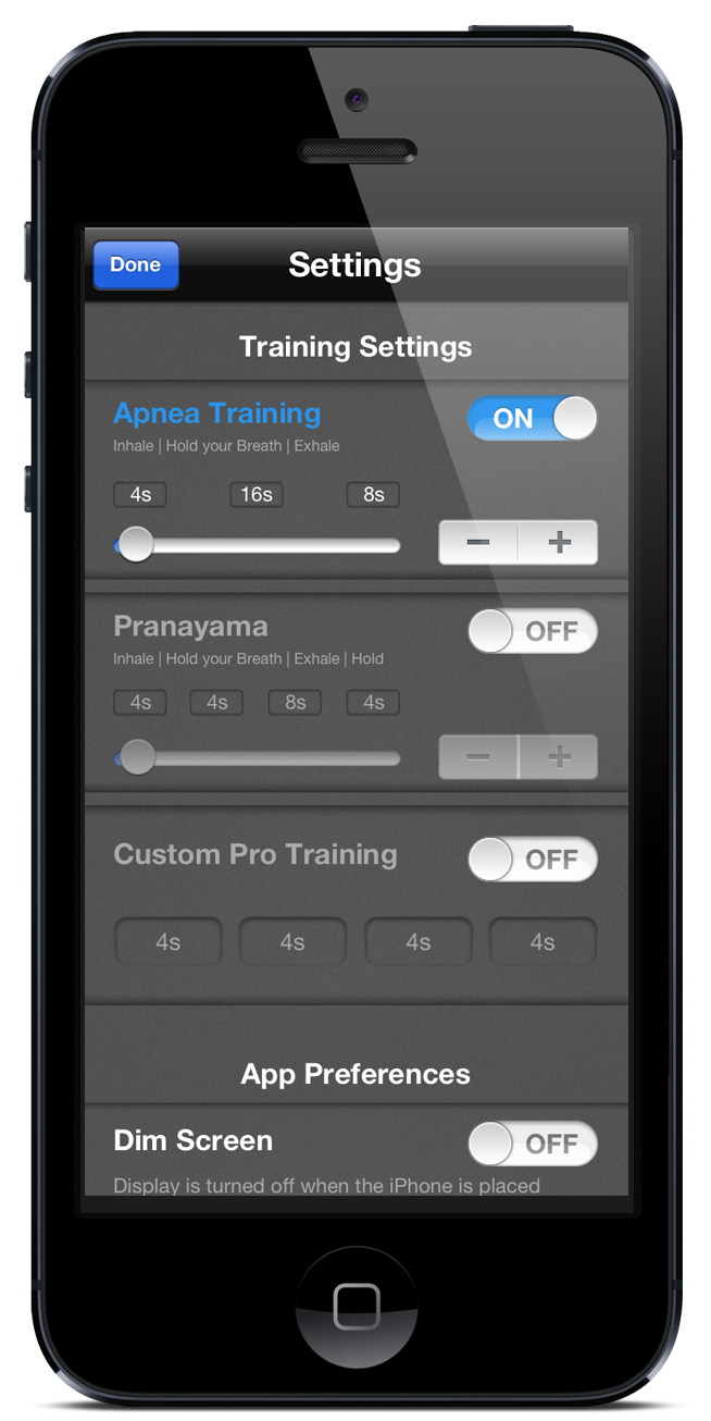 Apnea Trainer iPhone 5